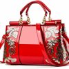 Satchel Handbags | XingChen Xingchen Women Patent Leather Fashion Handbags Double Sided Sequin Embroidery Shoulder Bag Top Handle Satchel Purse