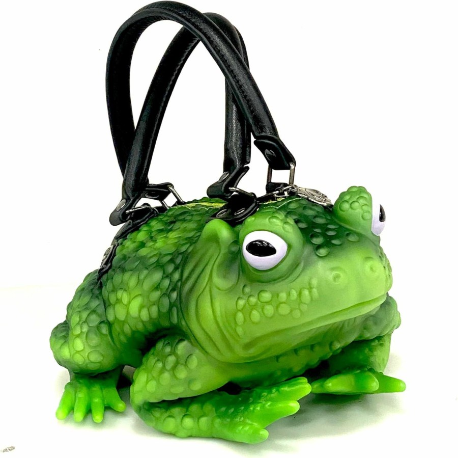 Satchel Handbags | Windy Willow Windy Willow Green Glow In The Dark Toad With Lilac Eyes - Bag Purse Satchel Handbag Crossbody Witch Frog Cottagecore Goblincore Dark Gothic Aesthetic