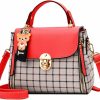 Satchel Handbags | ZiMing Ziming Small Crossbody Bags For Women Flap Satchel Purse Faux Leather Plaid Shoulder Bag Top Handle Handbag Mini Sweet Totes